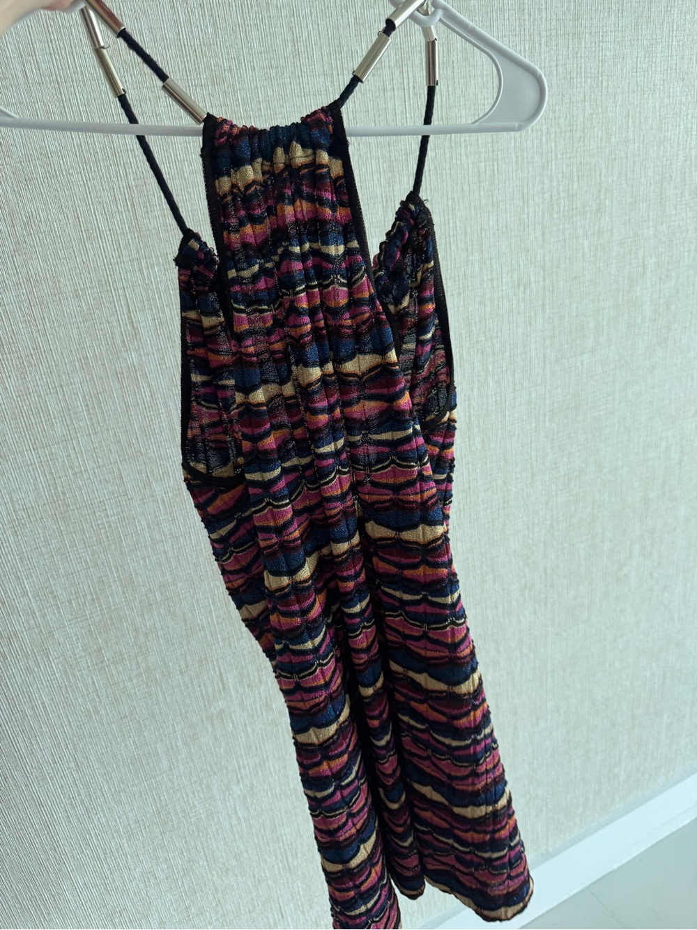 Missoni Multicolor Striped Knit Dress - Black, Pink, Gold, Navy